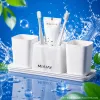 【CL】26Q1#1301#X Multi-functional ceramic toothbrush stand, toothbrush holder, storage foot bath bucket, sports water cup, soap box, travel toothbrush cup set Specification image
